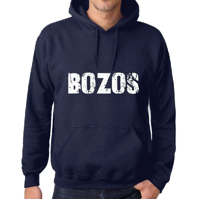 Unisex Printed Graphic Cotton Hoodie Popular Words BOZOS French Navy