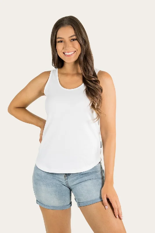 Carlisle Womens Relaxed Scoop Neck Tank - White