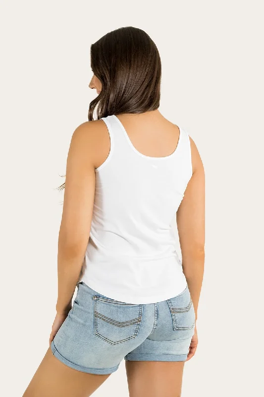 Carlisle Womens Relaxed Scoop Neck Tank - White