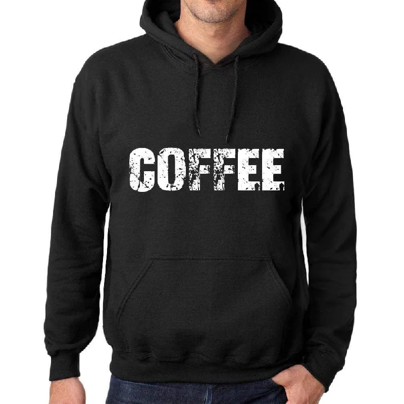 Men's Women's Unisex Printed Graphic Cotton Hoodie Soft Heavyweight Hooded Sweatshirt Pullover Popular Words COFFEE Deep Black