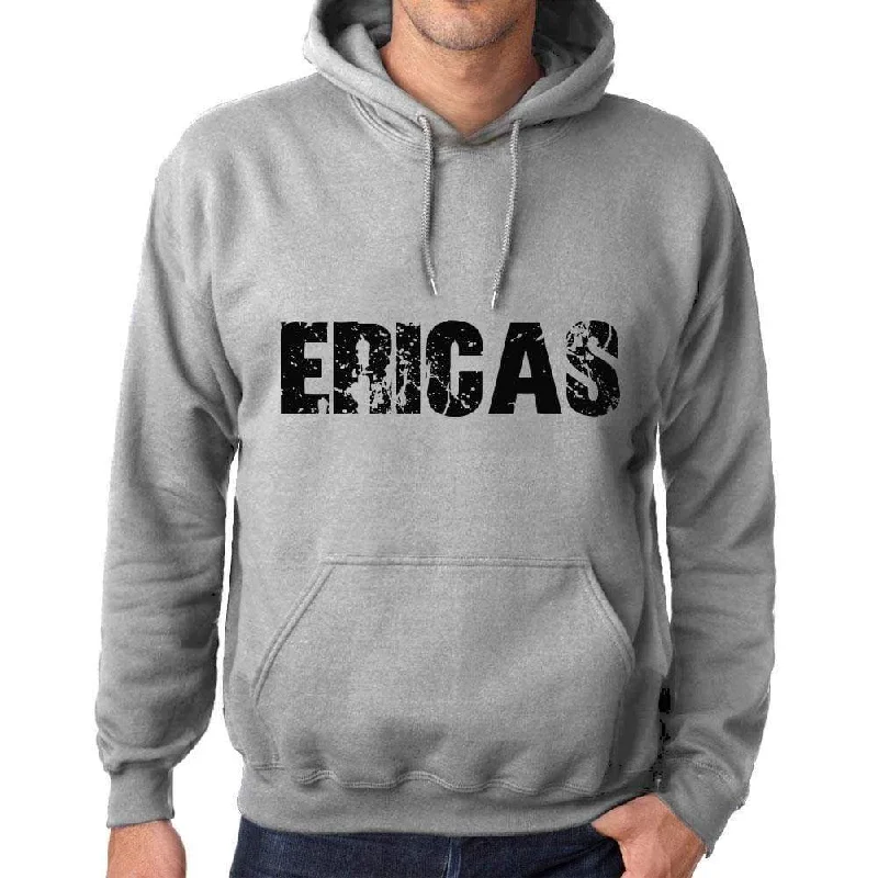 Unisex Printed Graphic Cotton Hoodie Popular Words ERICAS Grey Marl