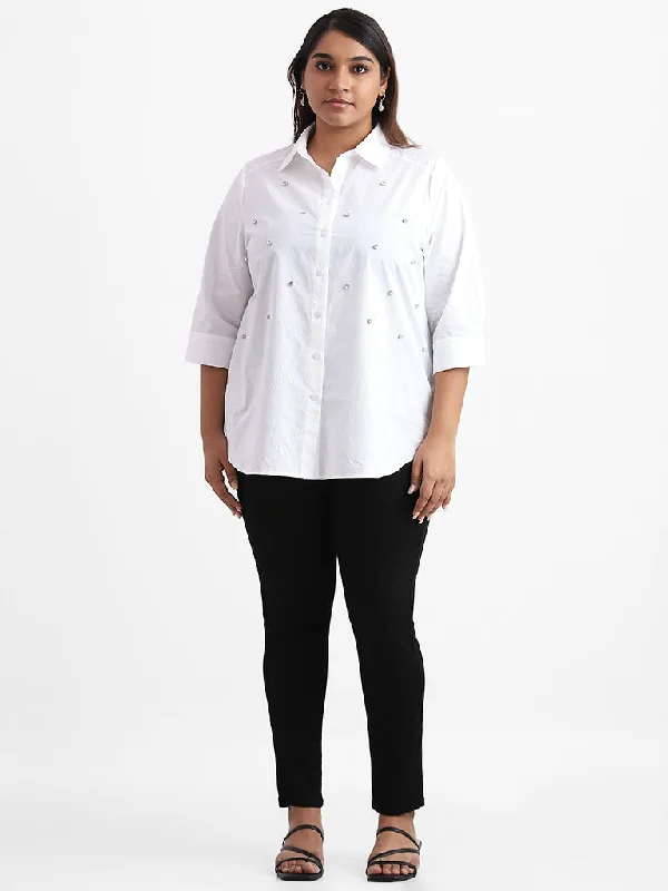 Gia White Embellished Shirt