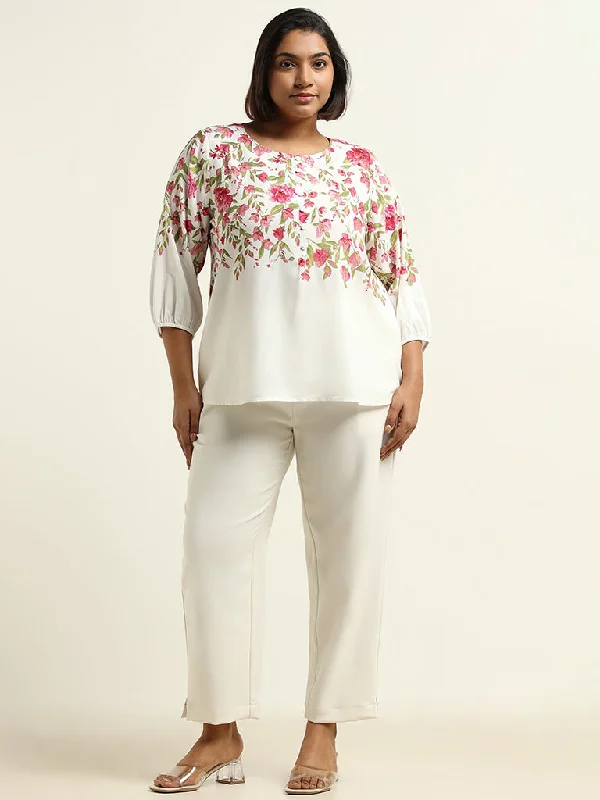 Gia White Floral Top