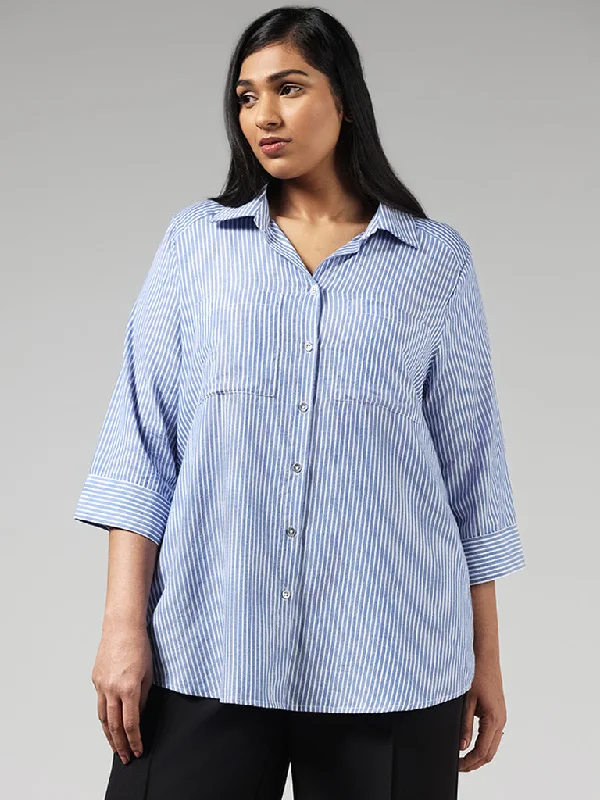 Gia White Striped Shirt