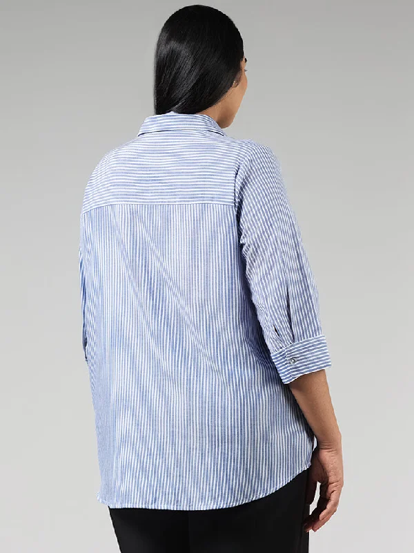 Gia White Striped Shirt