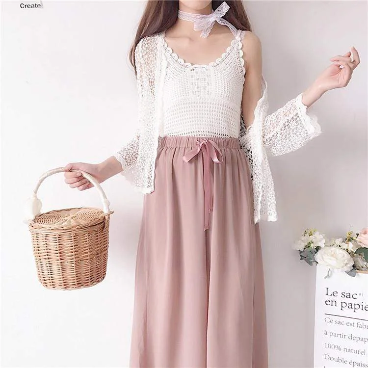 Harajuku Multi-layer Lace Chiffon Vest