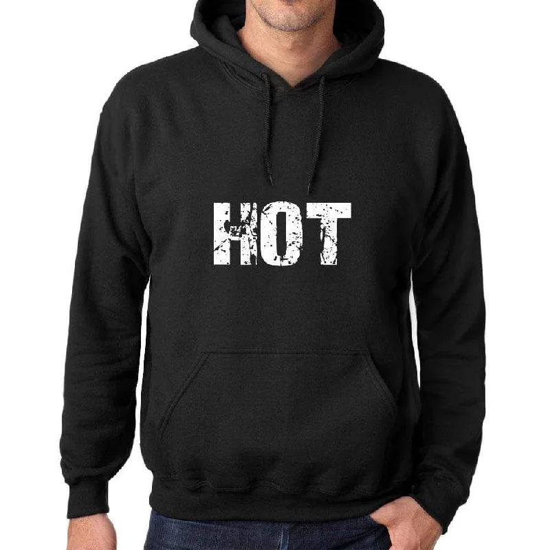 Men's Women's Unisex Printed Graphic Cotton Hoodie Soft Heavyweight Hooded Sweatshirt Pullover Popular Words HOT Deep Black