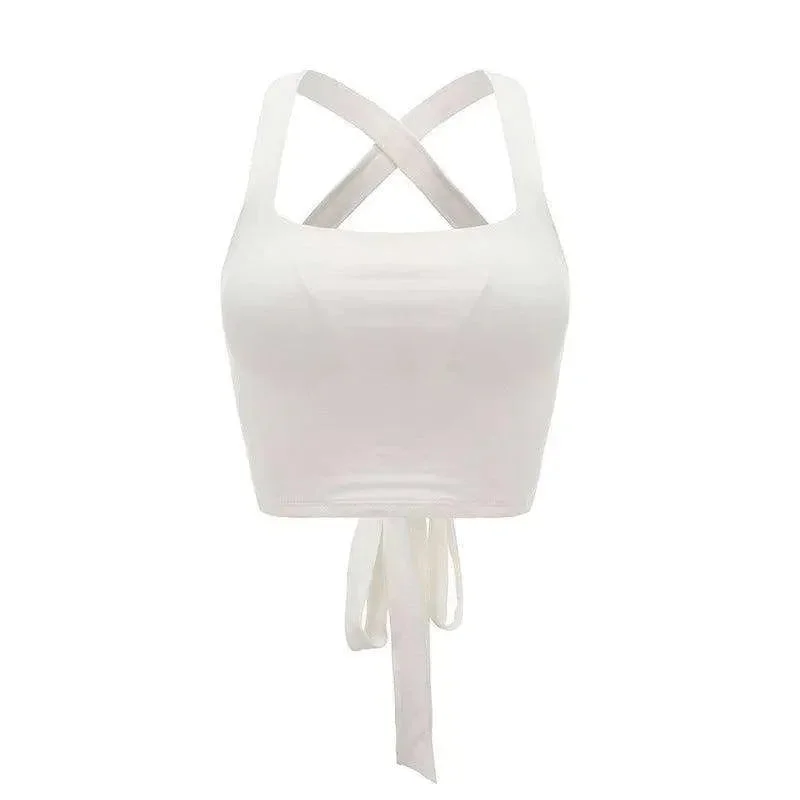 Hundred Wear Basic Cross Beautiful Back Tank-top