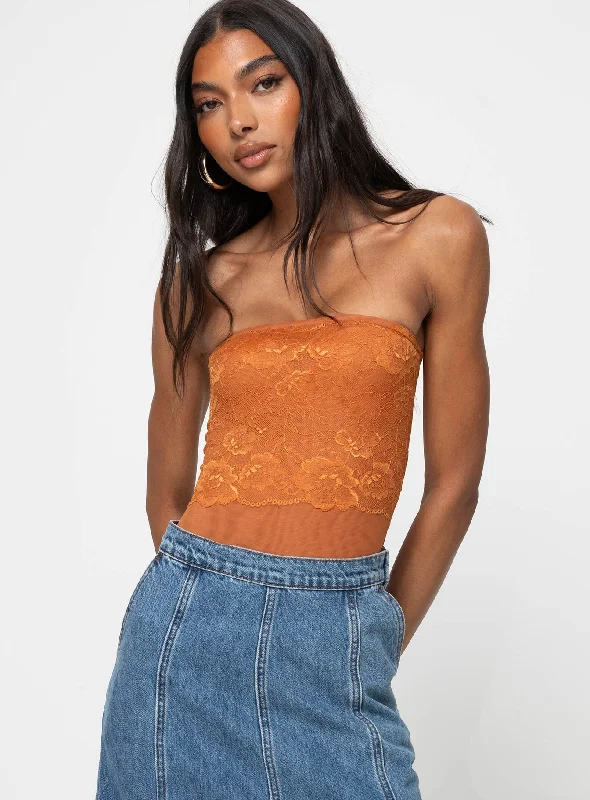 Lamourne Strapless Bodysuit Orange