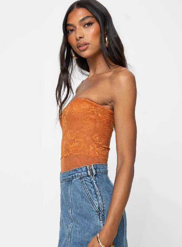 Lamourne Strapless Bodysuit Orange