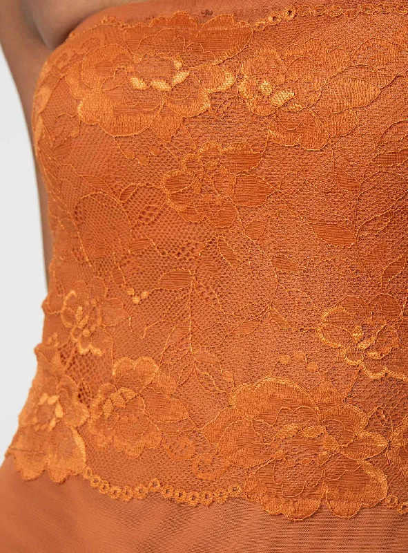 Lamourne Strapless Bodysuit Orange