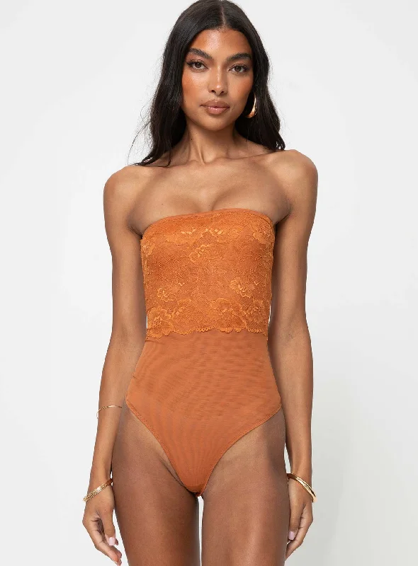 Lamourne Strapless Bodysuit Orange