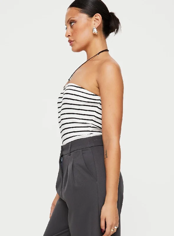 Leopold Strapless Bodysuit Black / White