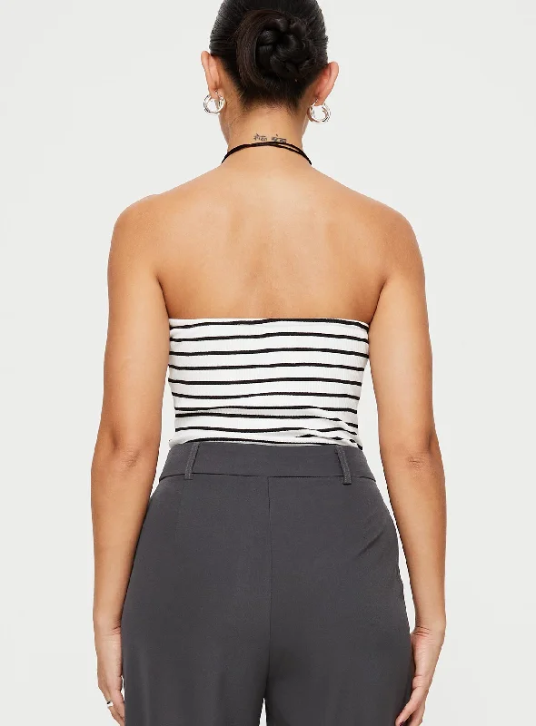 Leopold Strapless Bodysuit Black / White