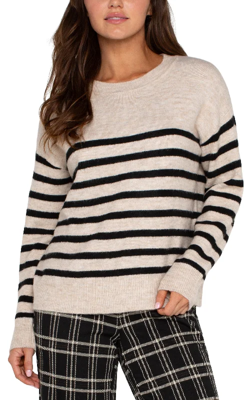 S / oatmeal heather stripe