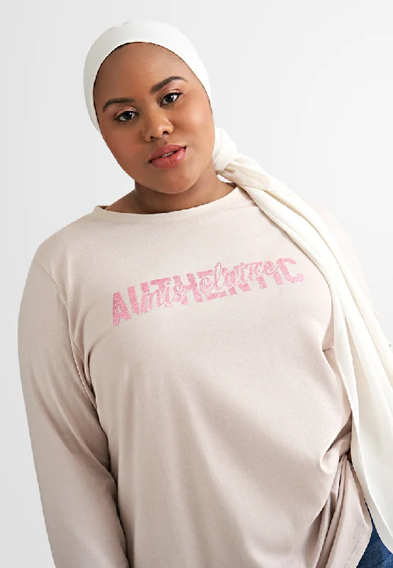 Brianna Glitter Tee Long Sleeve Single Jersey Graphic Tee