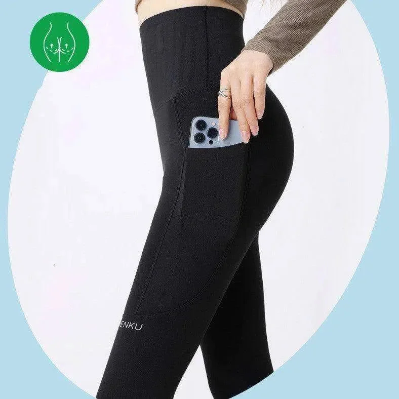 Pocket Cropped Shark Outer Wear Hip Raise Yoga Pants