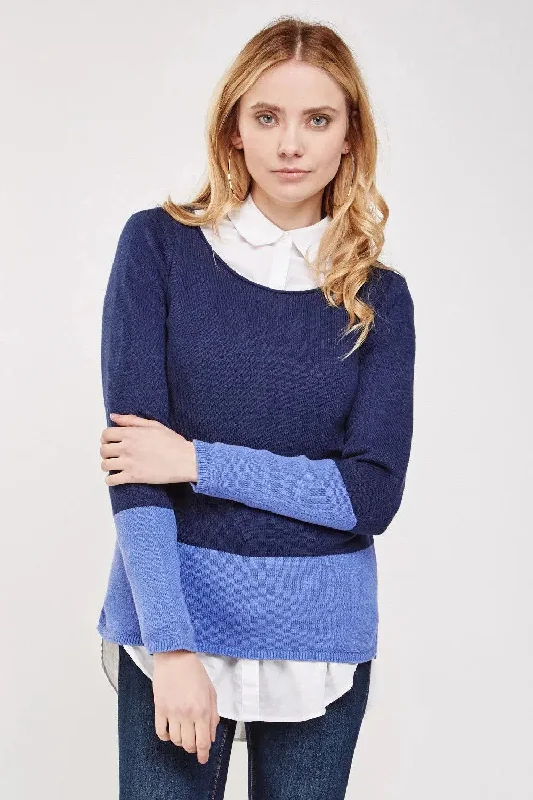 Roll Neck Block Colour Jumper