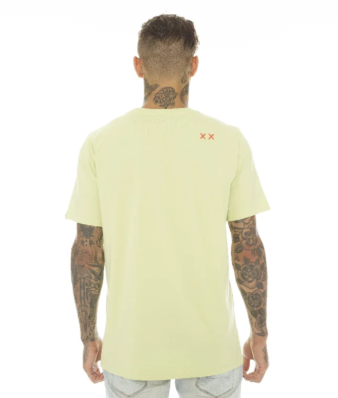 SHORT SLEEVE CREW NECK TEE ""VIXEN"" IN CITRON