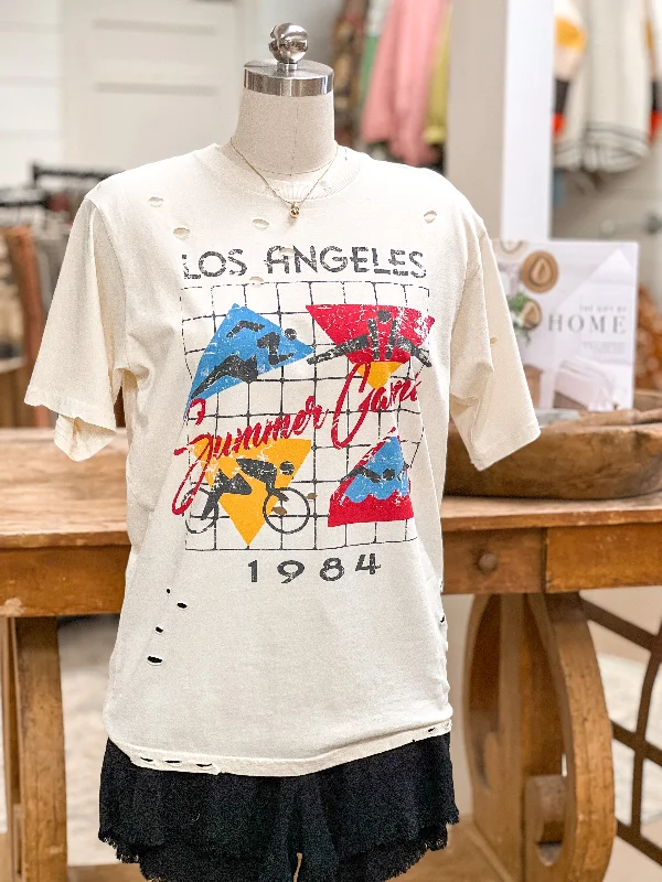 SUMMER GAMES DISTRESSED GRAPHIC TEE