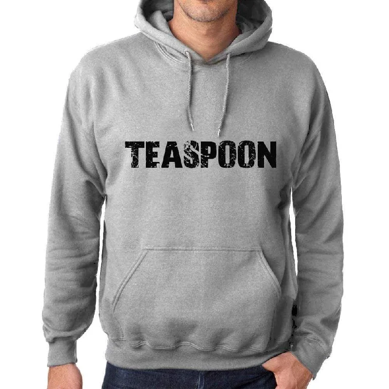 Unisex Printed Graphic Cotton Hoodie Popular Words TEASPOON Grey Marl