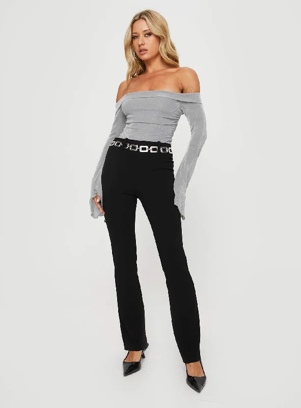 Tullo Off The Shoulder Bodysuit Grey