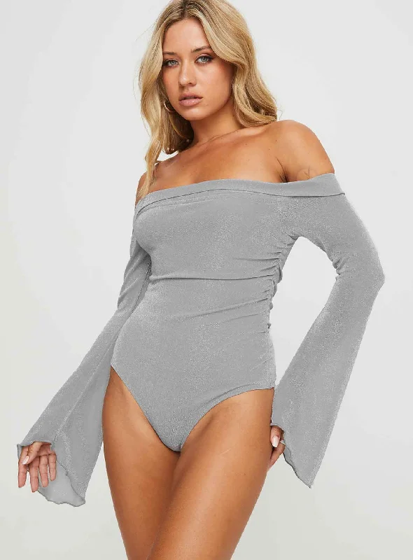 Tullo Off The Shoulder Bodysuit Grey