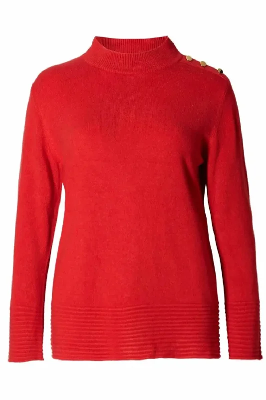 Turtle Neck Jumper Button Shoulder