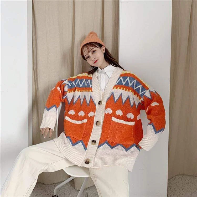 Women's Korean Fashion Kintted Cardigans With Pocket