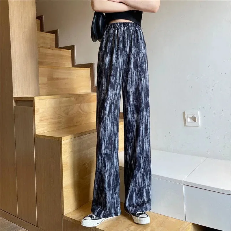 Women's Plaid Wide Leg Casual Pants