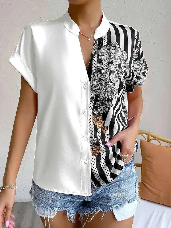 Women's Summer Button Cardigan Short Sleeve Shirt