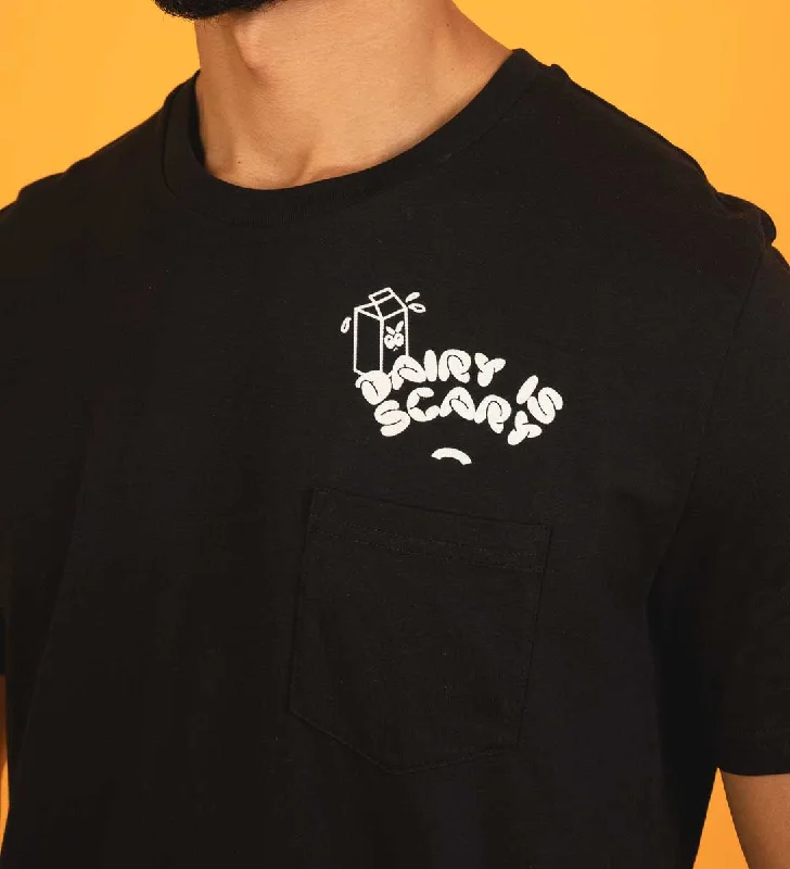 Dairy Is Scary Pocket Tee - Black T-Shirt