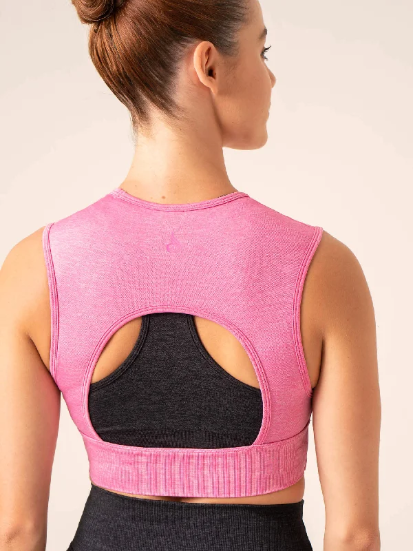 Focus Seamless Tank - Hot Pink Marl