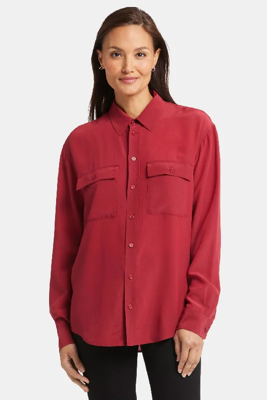 Lauren Silk Blouse - Wild Currant