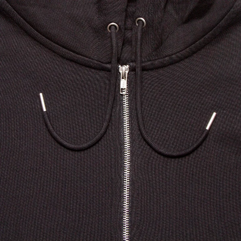 Smiley Crest - Zipped Hood - Black