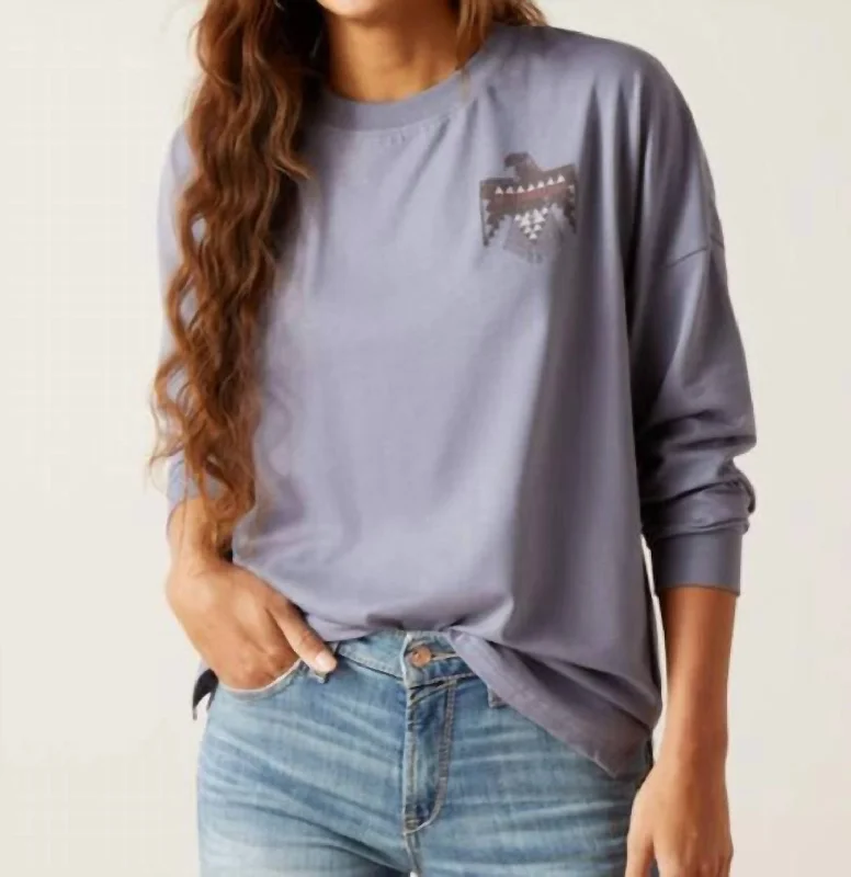 Thunderbird Long Sleeved Tee In Folkstone Grey