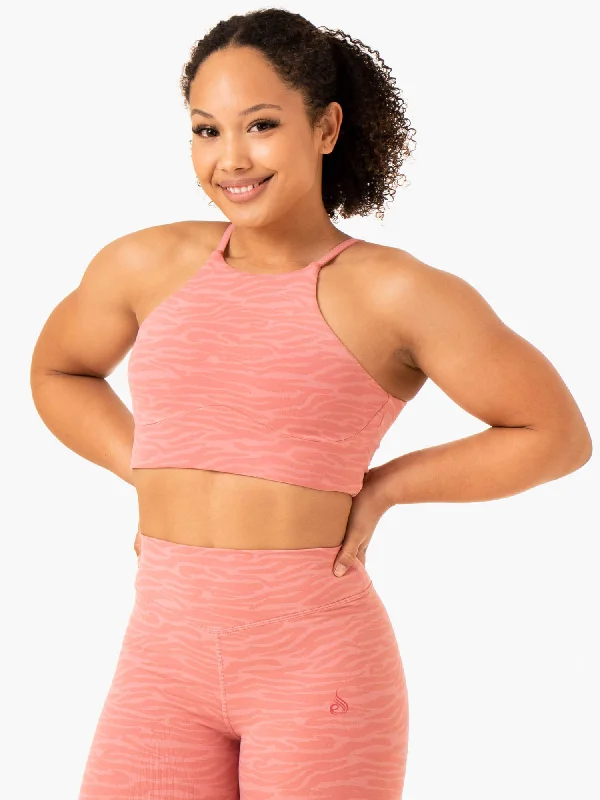 Transform Reversible Sports Crop - Pink Zebra