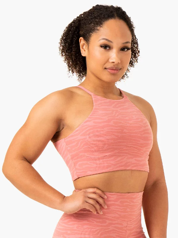 Transform Reversible Sports Crop - Pink Zebra